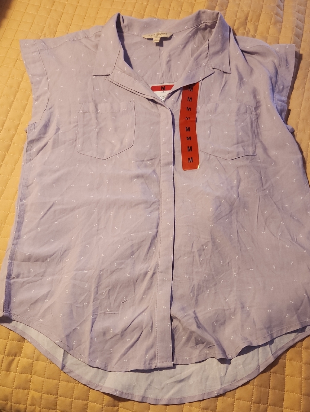 JACHS Girlfriend MED  Women's Lavender Blouse Cap Sleeves NWT